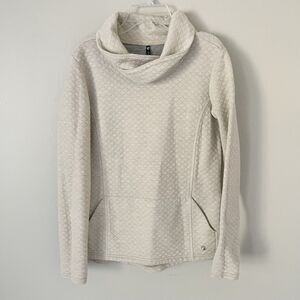 Kuhl Size S Athena Beige Quilted Merino Wool Blend Pullover Sweater